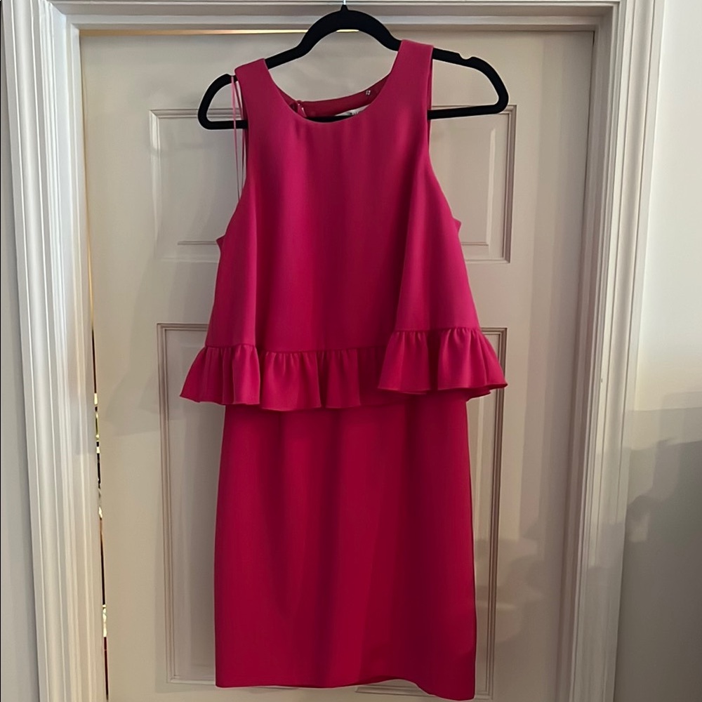 Trina Turk Pink Ruffled Peplum Mini Dress